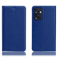 Coque Portefeuille Livre Cuir Etui Clapet H02P pour Oppo Reno7 SE 5G Bleu
