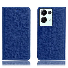 Coque Portefeuille Livre Cuir Etui Clapet H02P pour Oppo Reno8 Pro 5G Bleu