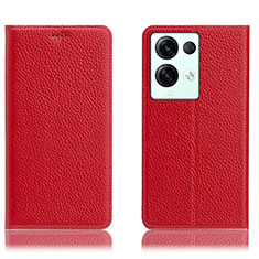 Coque Portefeuille Livre Cuir Etui Clapet H02P pour Oppo Reno8 Pro 5G Rouge