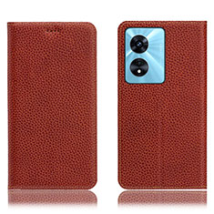 Coque Portefeuille Livre Cuir Etui Clapet H02P pour Oppo Reno8 T 5G Marron