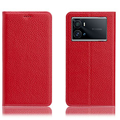 Coque Portefeuille Livre Cuir Etui Clapet H02P pour Vivo iQOO 9 Pro 5G Rouge