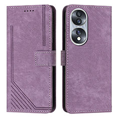 Coque Portefeuille Livre Cuir Etui Clapet H02X pour Huawei Honor 70 5G Violet