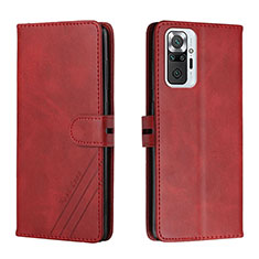 Coque Portefeuille Livre Cuir Etui Clapet H02X pour Xiaomi Redmi Note 10 Pro 4G Rouge