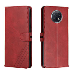 Coque Portefeuille Livre Cuir Etui Clapet H02X pour Xiaomi Redmi Note 9T 5G Rouge