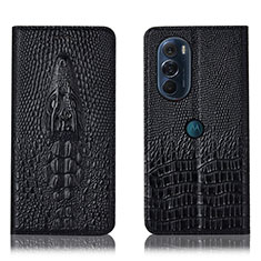 Coque Portefeuille Livre Cuir Etui Clapet H03P pour Motorola Moto Edge 30 Pro 5G Noir