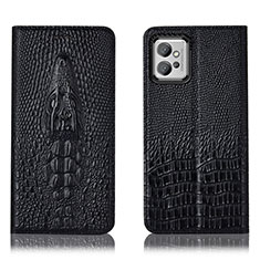 Coque Portefeuille Livre Cuir Etui Clapet H03P pour Motorola Moto G32 Noir