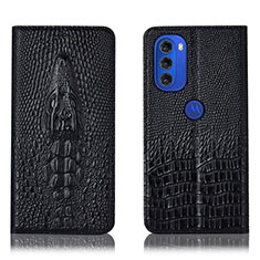Coque Portefeuille Livre Cuir Etui Clapet H03P pour Motorola Moto G51 5G Noir
