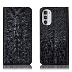 Coque Portefeuille Livre Cuir Etui Clapet H03P pour Motorola MOTO G52 Noir