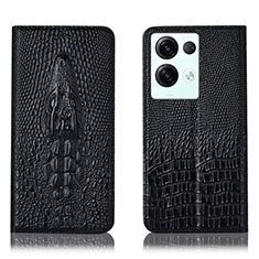 Coque Portefeuille Livre Cuir Etui Clapet H03P pour Oppo Reno8 Pro+ Plus 5G Noir
