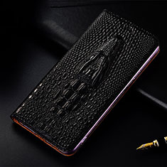 Coque Portefeuille Livre Cuir Etui Clapet H03P pour Xiaomi Redmi 9 Prime India Noir