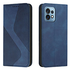 Coque Portefeuille Livre Cuir Etui Clapet H03X pour Motorola Moto X40 5G Bleu