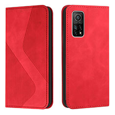 Coque Portefeuille Livre Cuir Etui Clapet H03X pour Xiaomi Mi 10T Pro 5G Rouge