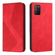 Coque Portefeuille Livre Cuir Etui Clapet H03X pour Xiaomi Poco M3 Rouge