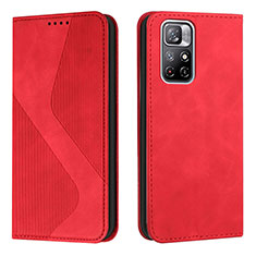 Coque Portefeuille Livre Cuir Etui Clapet H03X pour Xiaomi Poco M4 Pro 5G Rouge