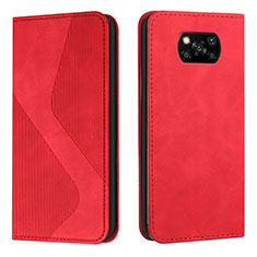 Coque Portefeuille Livre Cuir Etui Clapet H03X pour Xiaomi Poco X3 Pro Rouge