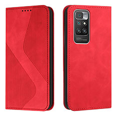 Coque Portefeuille Livre Cuir Etui Clapet H03X pour Xiaomi Redmi 10 4G Rouge