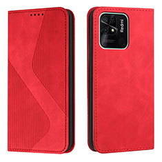 Coque Portefeuille Livre Cuir Etui Clapet H03X pour Xiaomi Redmi 10 Power Rouge