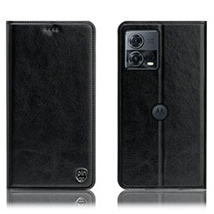 Coque Portefeuille Livre Cuir Etui Clapet H04P pour Motorola Moto Edge 30 Fusion 5G Noir