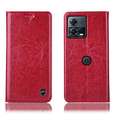 Coque Portefeuille Livre Cuir Etui Clapet H04P pour Motorola Moto Edge 30 Fusion 5G Rouge