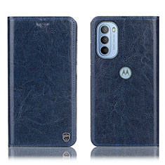 Coque Portefeuille Livre Cuir Etui Clapet H04P pour Motorola Moto G31 Bleu