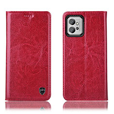Coque Portefeuille Livre Cuir Etui Clapet H04P pour Motorola Moto G32 Rouge