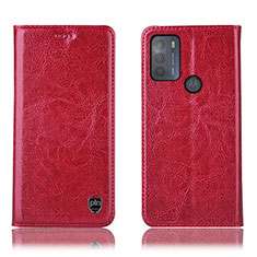 Coque Portefeuille Livre Cuir Etui Clapet H04P pour Motorola Moto G50 Rouge