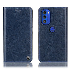 Coque Portefeuille Livre Cuir Etui Clapet H04P pour Motorola Moto G51 5G Bleu