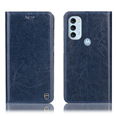 Coque Portefeuille Livre Cuir Etui Clapet H04P pour Motorola Moto G71 5G Bleu
