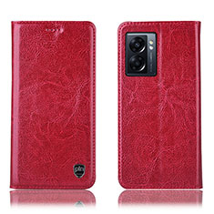 Coque Portefeuille Livre Cuir Etui Clapet H04P pour Oppo A56S 5G Rouge