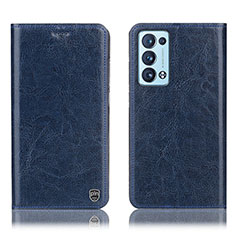 Coque Portefeuille Livre Cuir Etui Clapet H04P pour Oppo Reno6 Pro+ Plus 5G Bleu