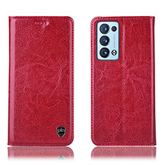 Coque Portefeuille Livre Cuir Etui Clapet H04P pour Oppo Reno6 Pro+ Plus 5G Rouge