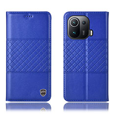 Coque Portefeuille Livre Cuir Etui Clapet H04P pour Xiaomi Mi 11 Pro 5G Bleu