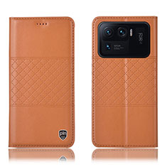 Coque Portefeuille Livre Cuir Etui Clapet H04P pour Xiaomi Mi 11 Ultra 5G Orange