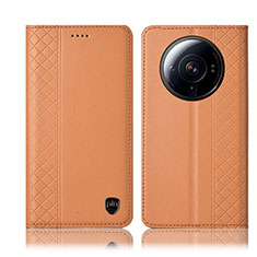 Coque Portefeuille Livre Cuir Etui Clapet H04P pour Xiaomi Mi 12S Ultra 5G Orange
