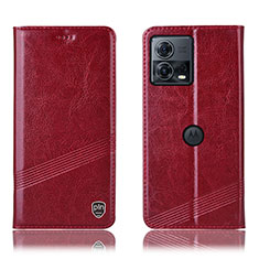 Coque Portefeuille Livre Cuir Etui Clapet H05P pour Motorola Moto Edge 30 Fusion 5G Rouge