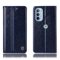 Coque Portefeuille Livre Cuir Etui Clapet H05P pour Motorola Moto G31 Bleu