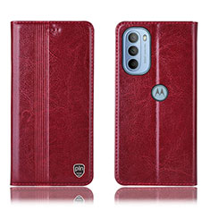 Coque Portefeuille Livre Cuir Etui Clapet H05P pour Motorola Moto G31 Rouge