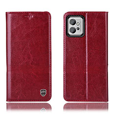 Coque Portefeuille Livre Cuir Etui Clapet H05P pour Motorola Moto G32 Rouge