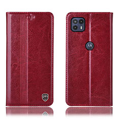 Coque Portefeuille Livre Cuir Etui Clapet H05P pour Motorola Moto G50 5G Rouge
