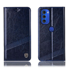 Coque Portefeuille Livre Cuir Etui Clapet H05P pour Motorola Moto G51 5G Bleu