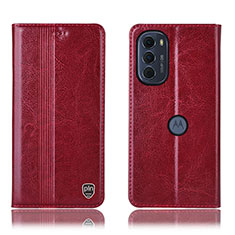 Coque Portefeuille Livre Cuir Etui Clapet H05P pour Motorola Moto G82 5G Rouge