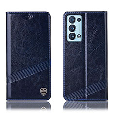 Coque Portefeuille Livre Cuir Etui Clapet H05P pour Oppo Reno6 Pro 5G Bleu