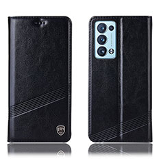 Coque Portefeuille Livre Cuir Etui Clapet H05P pour Oppo Reno6 Pro+ Plus 5G Noir