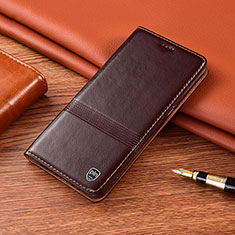 Coque Portefeuille Livre Cuir Etui Clapet H05P pour Samsung Galaxy Note 20 5G Marron
