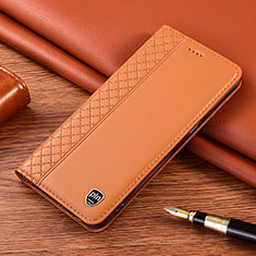 Coque Portefeuille Livre Cuir Etui Clapet H05P pour Samsung Galaxy S21 Ultra 5G Orange