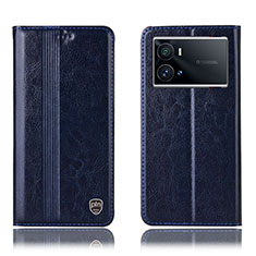 Coque Portefeuille Livre Cuir Etui Clapet H05P pour Vivo iQOO 9 5G Bleu Royal