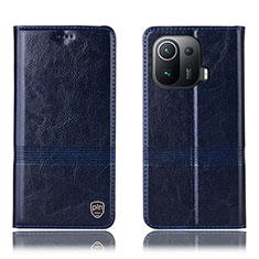 Coque Portefeuille Livre Cuir Etui Clapet H05P pour Xiaomi Mi 11 Pro 5G Bleu