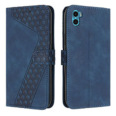 Coque Portefeuille Livre Cuir Etui Clapet H05X pour Motorola Moto E22S Bleu