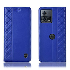 Coque Portefeuille Livre Cuir Etui Clapet H06P pour Motorola Moto Edge 30 Fusion 5G Bleu