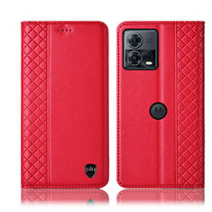 Coque Portefeuille Livre Cuir Etui Clapet H06P pour Motorola Moto Edge 30 Fusion 5G Rouge